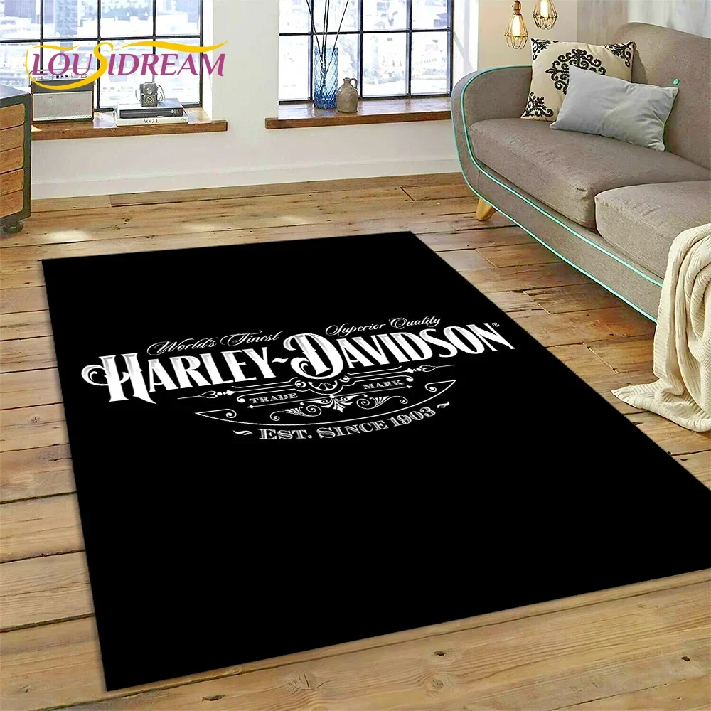 HD H-Harley Davidson Motorcycle Carpet Rug for Home Living Room Bedroom Sofa Doormat Decor,kids Play Area Rug Floor Mat