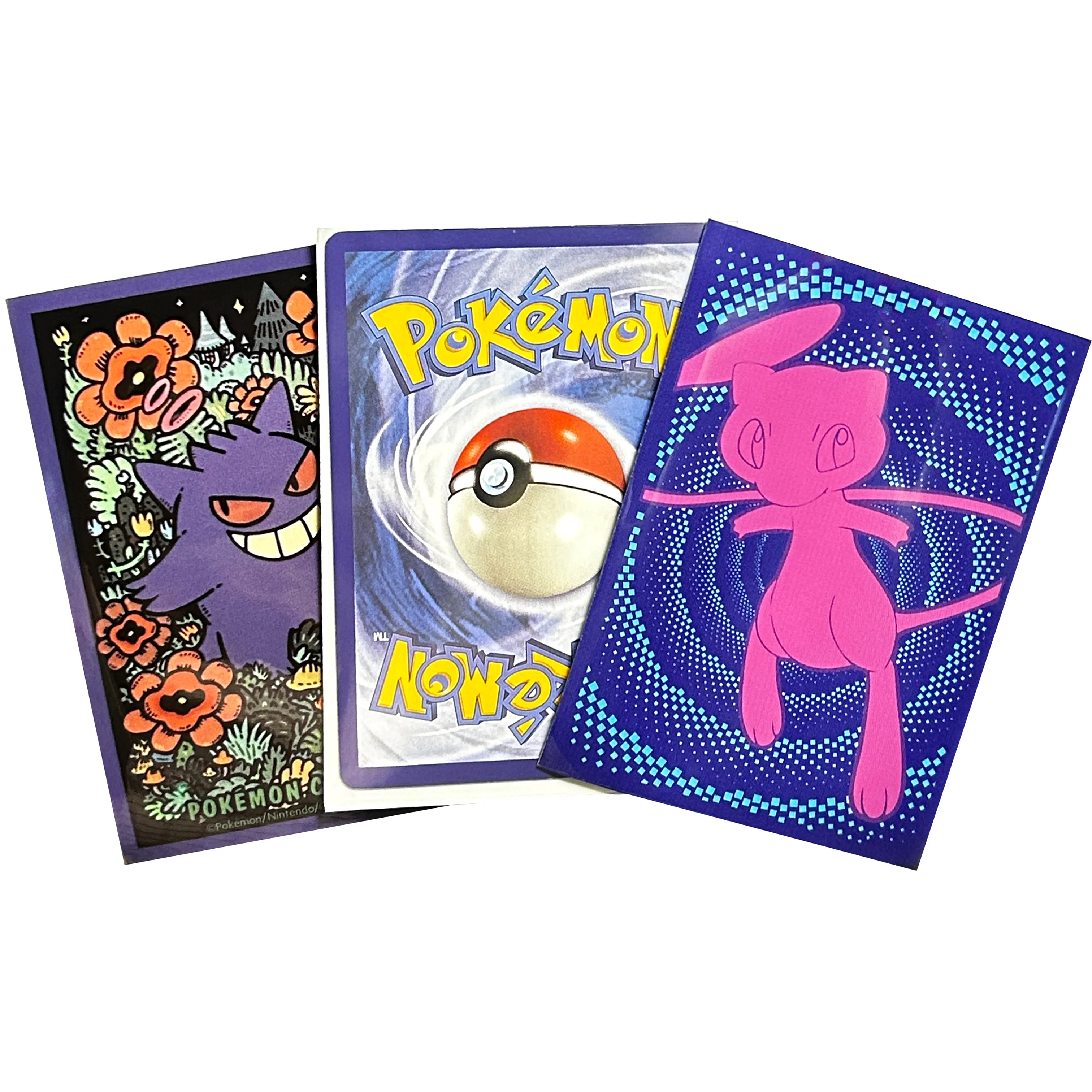 Pokemon Cards Protector Sleeves 60pcs 66x91mm PTCG Trading Card Broad Game Cover Toy Gifts Gengar/Mew