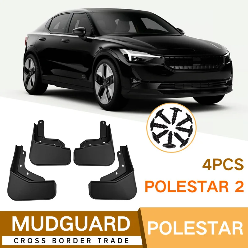 

For Polestar 2 black car mudguard Reduce dust Resist tire dirt car accessories tools