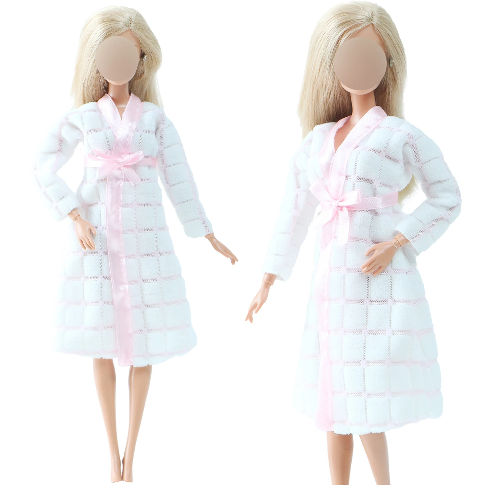 

One Pcs Doll Bathrobe Bathroom Suit Winter Pajamas Warm Wear Sleeping Outfit Clothes for Barbie Doll DIY Freeshipping
