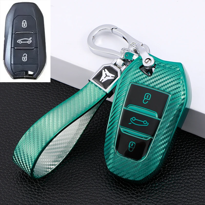 

Корпус для дистанционного ключа из углеродного волокна для Peugeot 308 408 508 2008 3008 4008 Citroen C4 C4L C6 чехол Picasso DS3 DS4 DS5