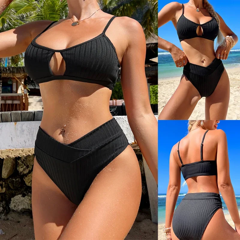 

Summer Women Bikini Set Black Sexy Push Up Micro Bikinis Swimsuit Two Pieces Swimwear Beach High Waist Bathing Suit