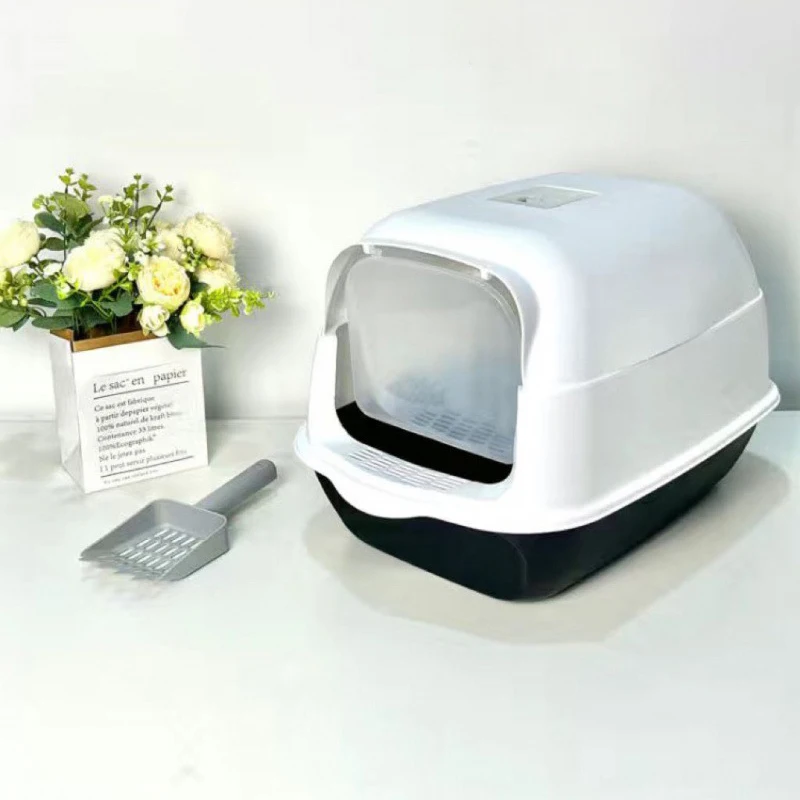 Voltsify Detachable Cat Litter Box with 180° Flip-Top & Scoop & Deodorant, 35cm W x 50 cm D x 35 cm H: uk Stock, 4 Days Free Delivery, & No Order Amount limit
