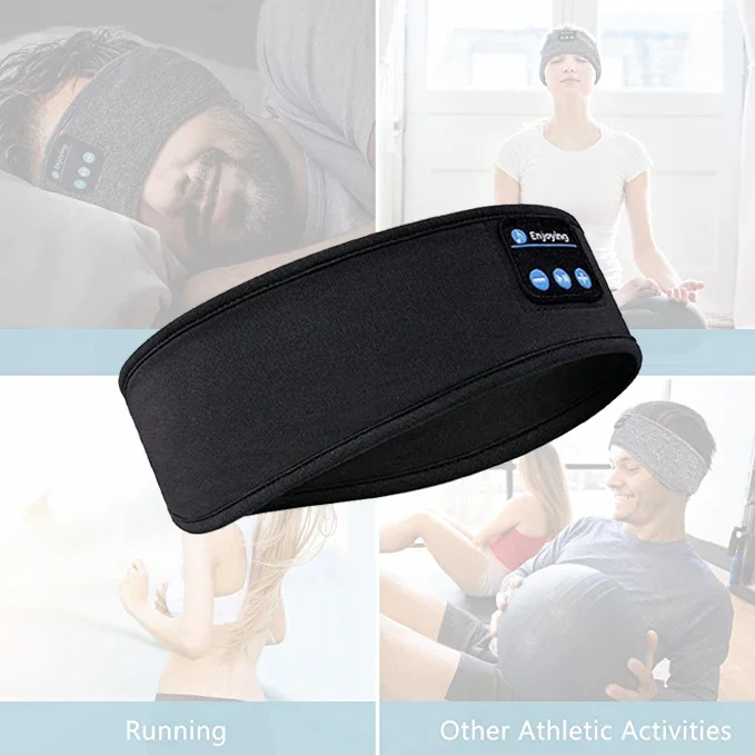 Bluetooth Eye Mask Headset Sport Headband Sleep Aid Cuffie Wireless Elastiche Musica Wireless Bluetooth Cuffie Morbide Sottili