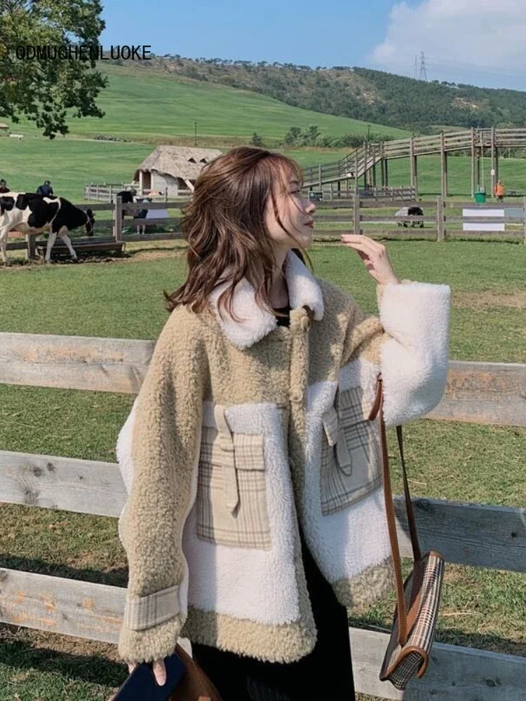 

Autumn Winter Jackets for Women's Coat 2023 New in Knit Korean Style Fashion Loose Long Sleeved Top Clothing Polo Collar Parkas