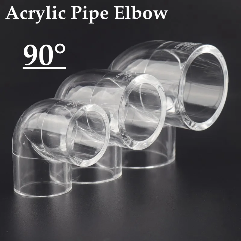 1pc 20mm Acrylic Pipe Aquarium Accessories Fish Tank Joints Connector Water Supply Elbow Coupling Tee Fittings Transparent Tube