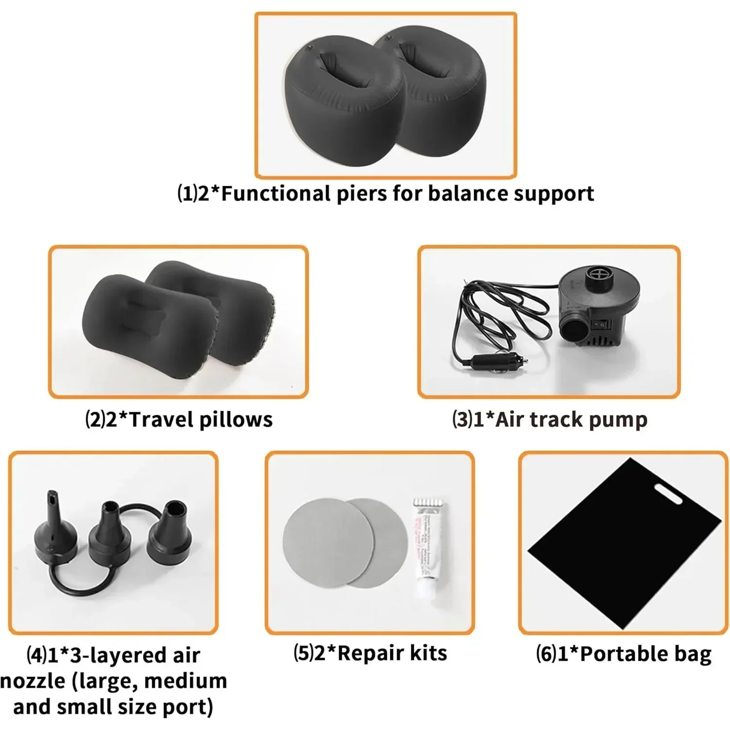 Inflatable Air Mattress Flocking Portable Foldable Thickened Backseat Air Mattress for SUV Car Outdoor Mattress with Air Pump 3
