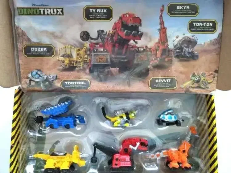With Original Box Dinotrux Dinosaur Truck Removable Dinosaur Toy Car Mini Models Children's Gifts Dinosaur Models 4