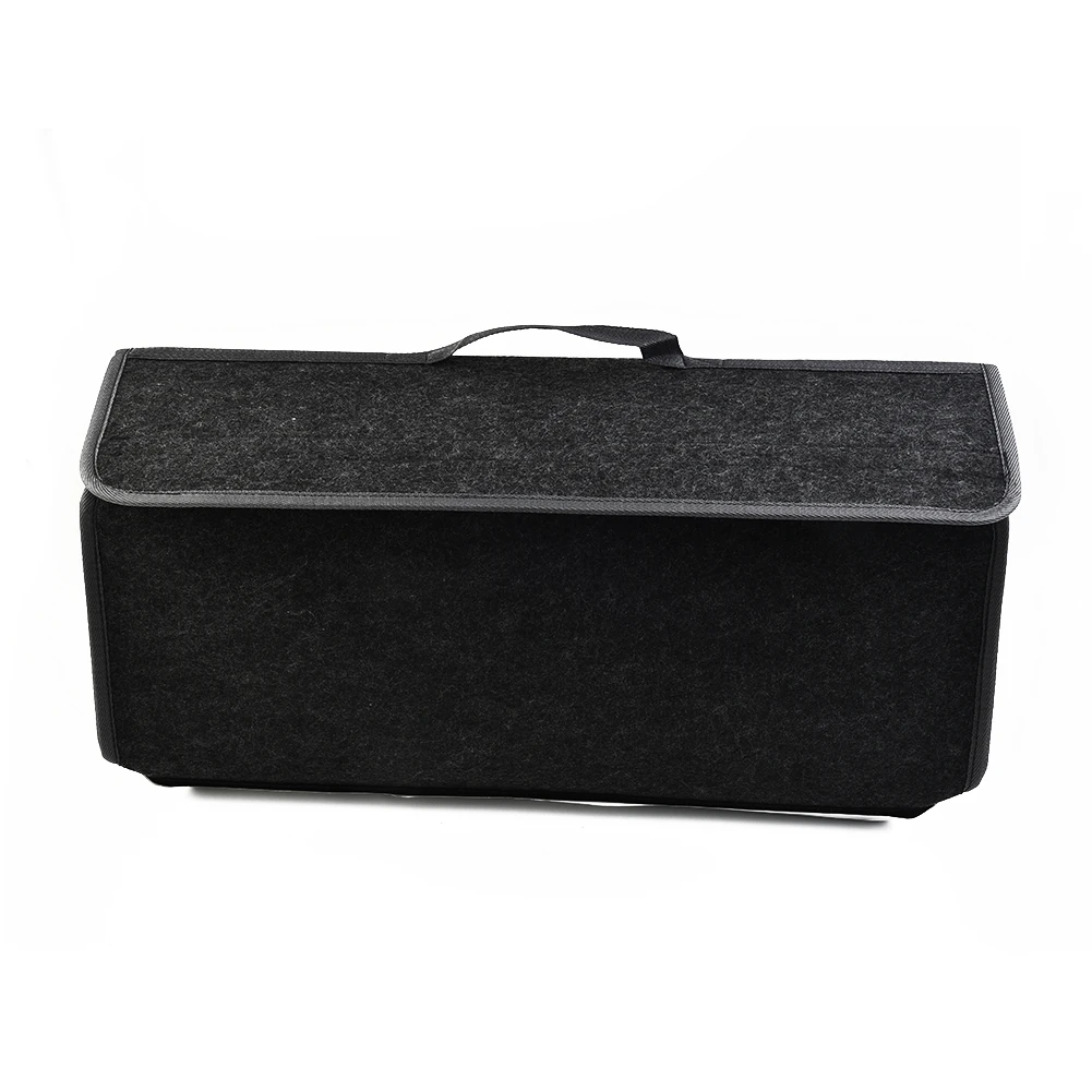 

1pc Car Trunk Storage Bag Luggage Storage Bag Collapsible Felt Cloth Cargo Box Portable 49*16*24cm Glove Compartment Box