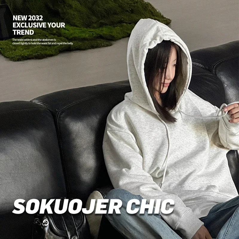Korean Hooded Shirt Hoodies Women 2024 Sweatshirts Women Sports Sweatshirts Plus Size Pullovers Heavyweight Hoodies Women Hoodie