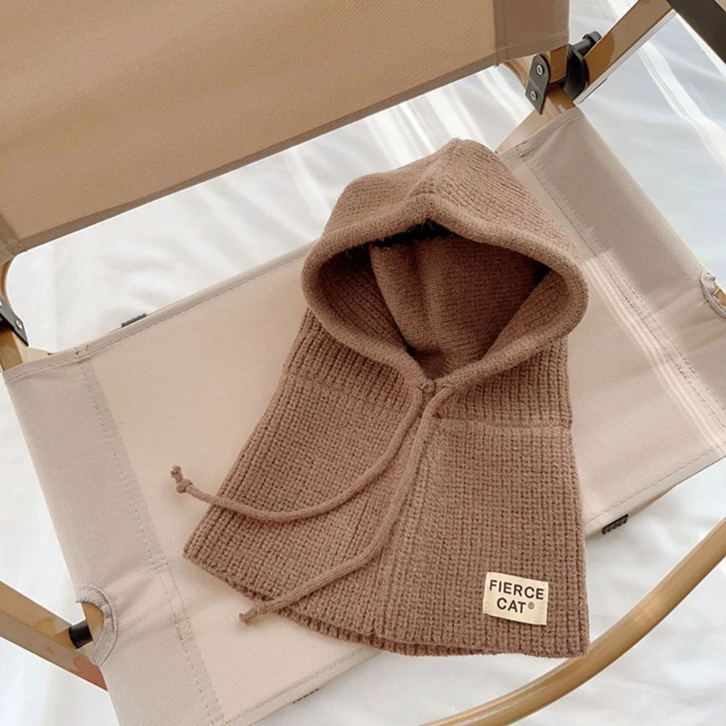 Stylish Hooded Hat Neck Warmer for Children Scarf Hat for Outdoor Activities School and Travel Windproof
