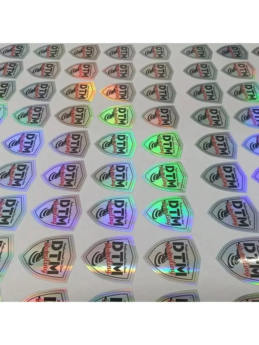 4-8cm holographic laser vinyl printed QR code stickers personalized ig stickers social media metallic texture QR cod