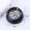 Silver Heart Nail Art Charm 3D Metal Diamond Flat Heart Love Nail Jewelry Luxury Manicure Decoration Accessories Nail Supplies 6