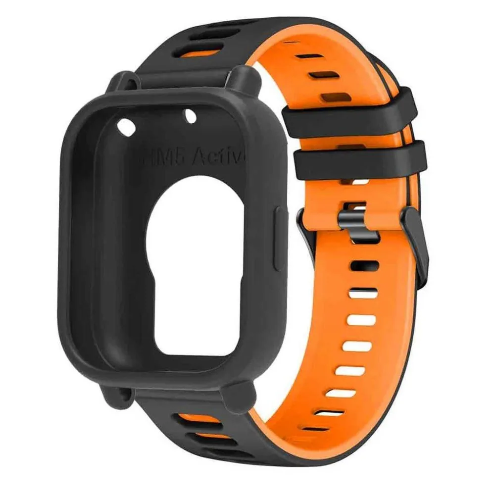 Silicone Sport Band with Protective Case for Smartwatch - Breathable and Soft