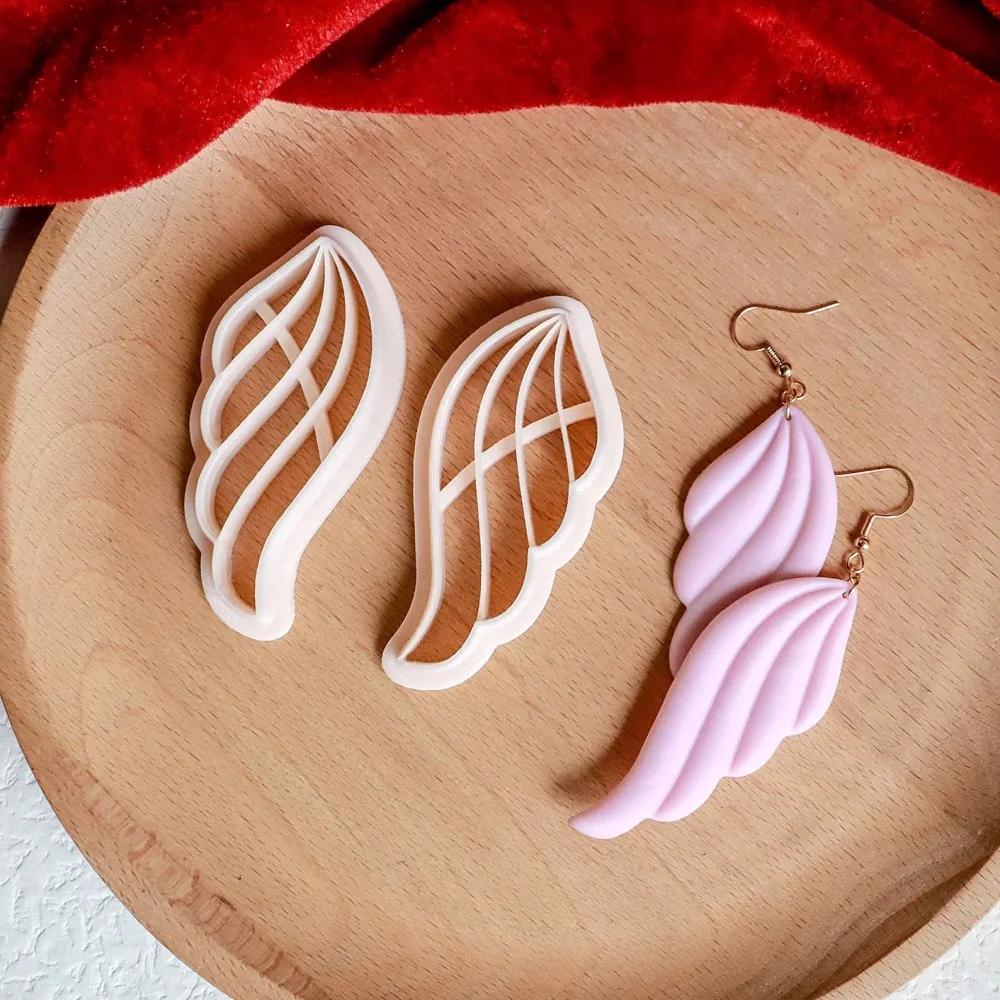 Green Plant Leaves Shape Polymer Clay Cutters Flowers Dangle Clay Embossing Pottery Earring Jewelry Pendant Making Tools polymer clay cutter,pottery clay tools,pottery clay carving tools