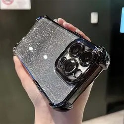 Luxury Glitter Mirror Magnetic Phone Case with Bracket - Honor X8C (Black Gradient Card)