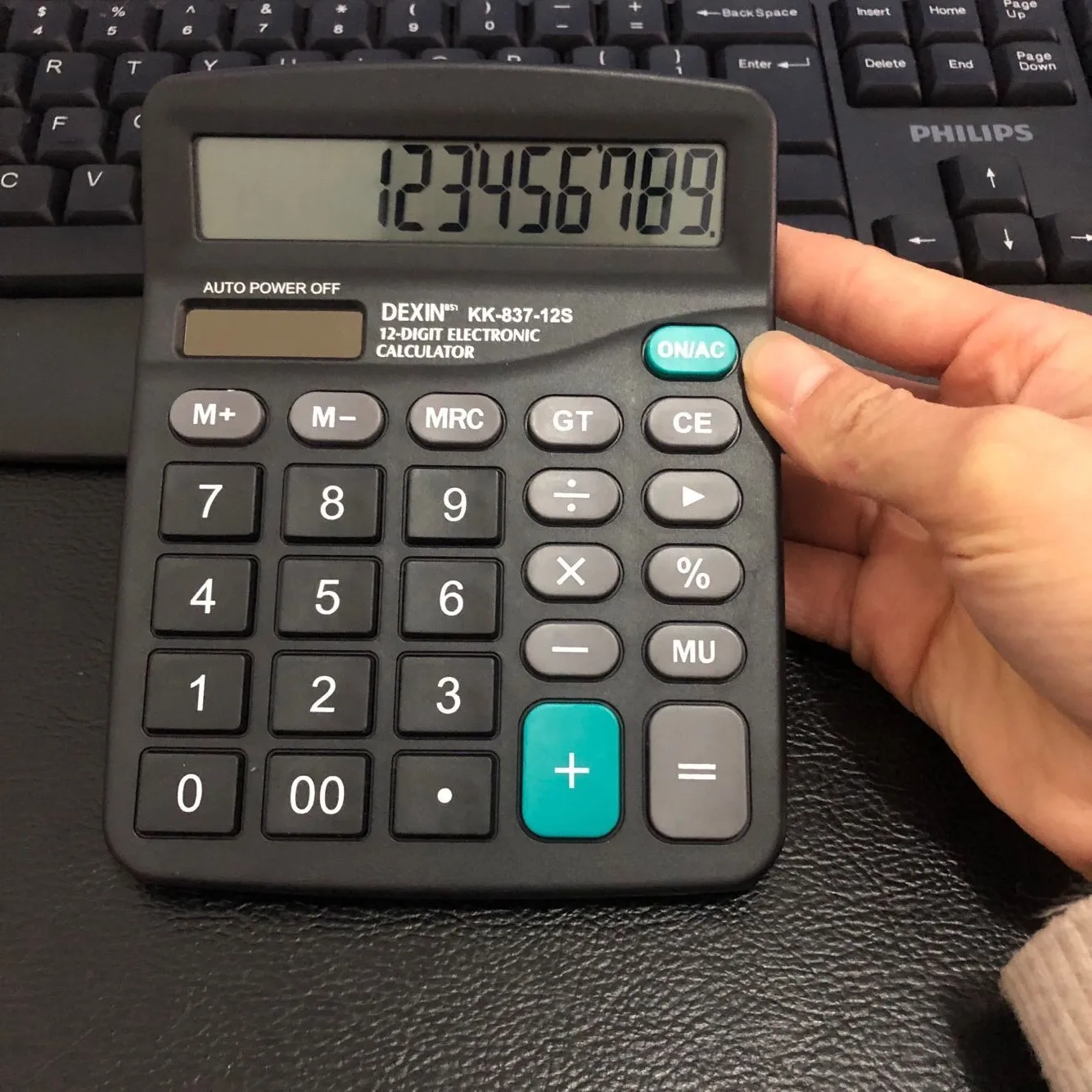 Solar Powered Calculator - 12 Digit Dual Power Supply for Accounting