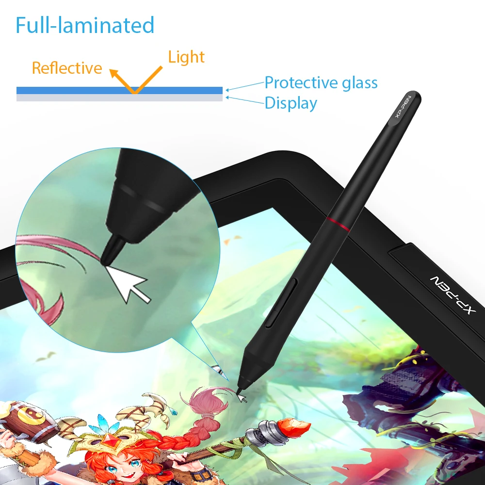 XPPen Artist 15.6 Pro Graphic Tablet Digital Drawing Monitor 8192 Levels Wheel 60 Tilt 120%sRGB Pen Display Support Windows Mac 4