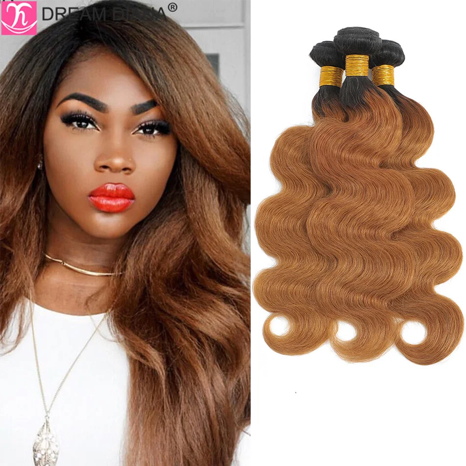 

DreamDiana New 10A Malaysian Kinky Body Wave 3 Bundles Remy Afro Weave Ombre Yaki Wave Hair 100% Ombre Human Hair Extensions