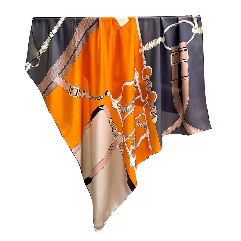 

100% Mulberry Silk Scarf Shawl Ladies Square Neck Scarves Women Wrap Bandana Kerchief Spring Luxury High Quality Hijab Shawls