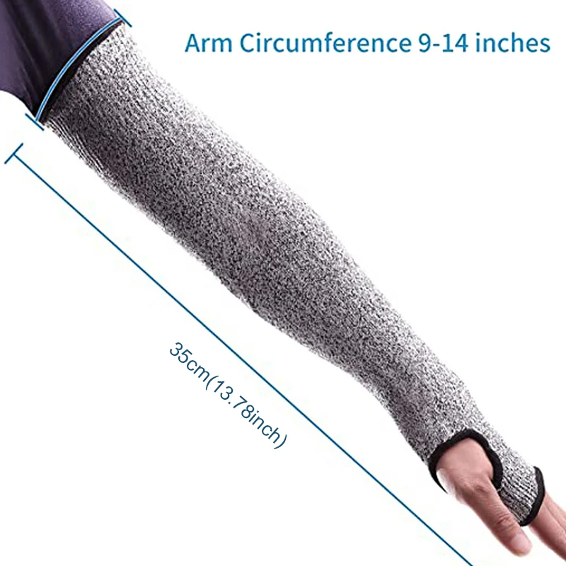 

1Pc Level 5 HPPE Cut Resistant Arm Sleeve Anti-Puncture Work Protection Arm Sleeve Cover For Men Women 35CM