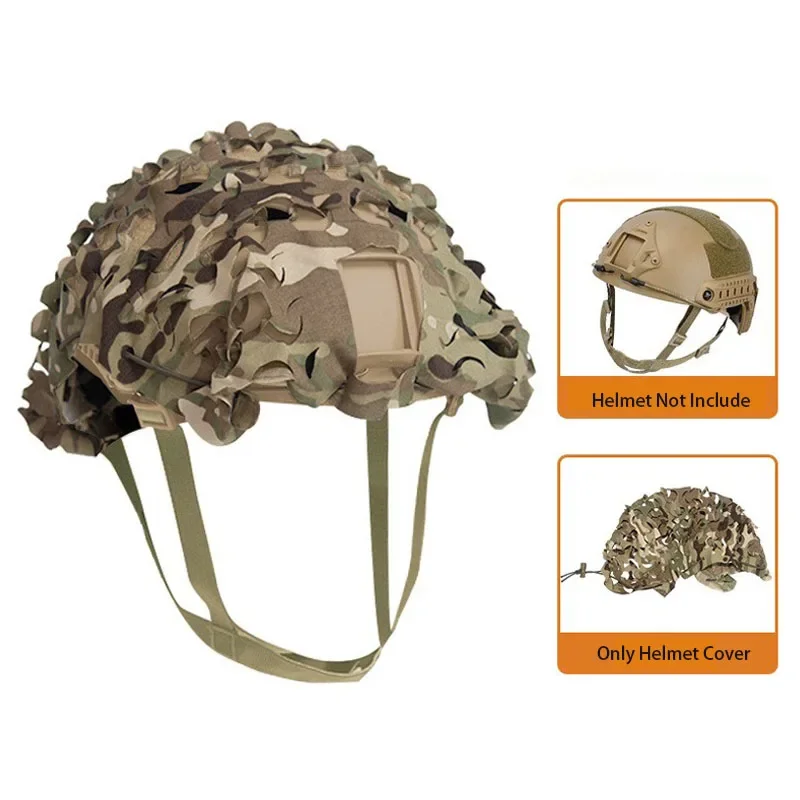 Tactical Helmet Cover Breathable Mesh Cap Cover Leaf Shape Helmet Cloth Adjustable FAST Helmet Modification Accessories