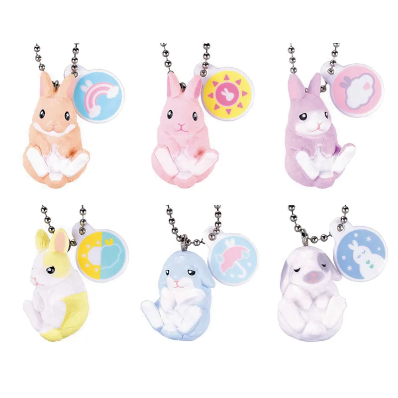 Bandai Giapponese Genuine Gacha Modello In Scala Cute Weather Bunny Pendant Sunny Day Doll Bag Action Figure Toys3L: