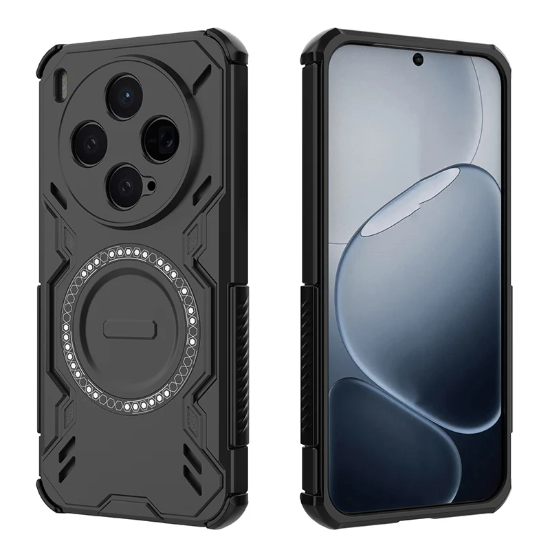 Breathable Heat Dissipation Magnetic Shockproof Phone Case with TPU Frame and Hard Plastic Cover