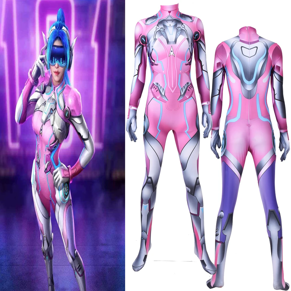 thumbnail image 1 of Juegos populares PUBG disfraces móviles Rocket Girls 101 disfraces de Cosplay para mujeres mono de poliéster rosa monos Zentai, 1 of 5