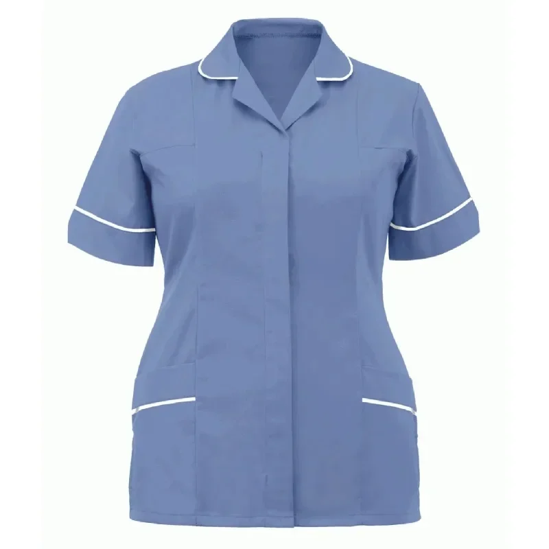 

Women Nurses Tunic Uniform Clinic Carer Lapel Protective Clothing Tops Summer Ladies Plus Size Sexy Scrub Work Nurse Uniform New