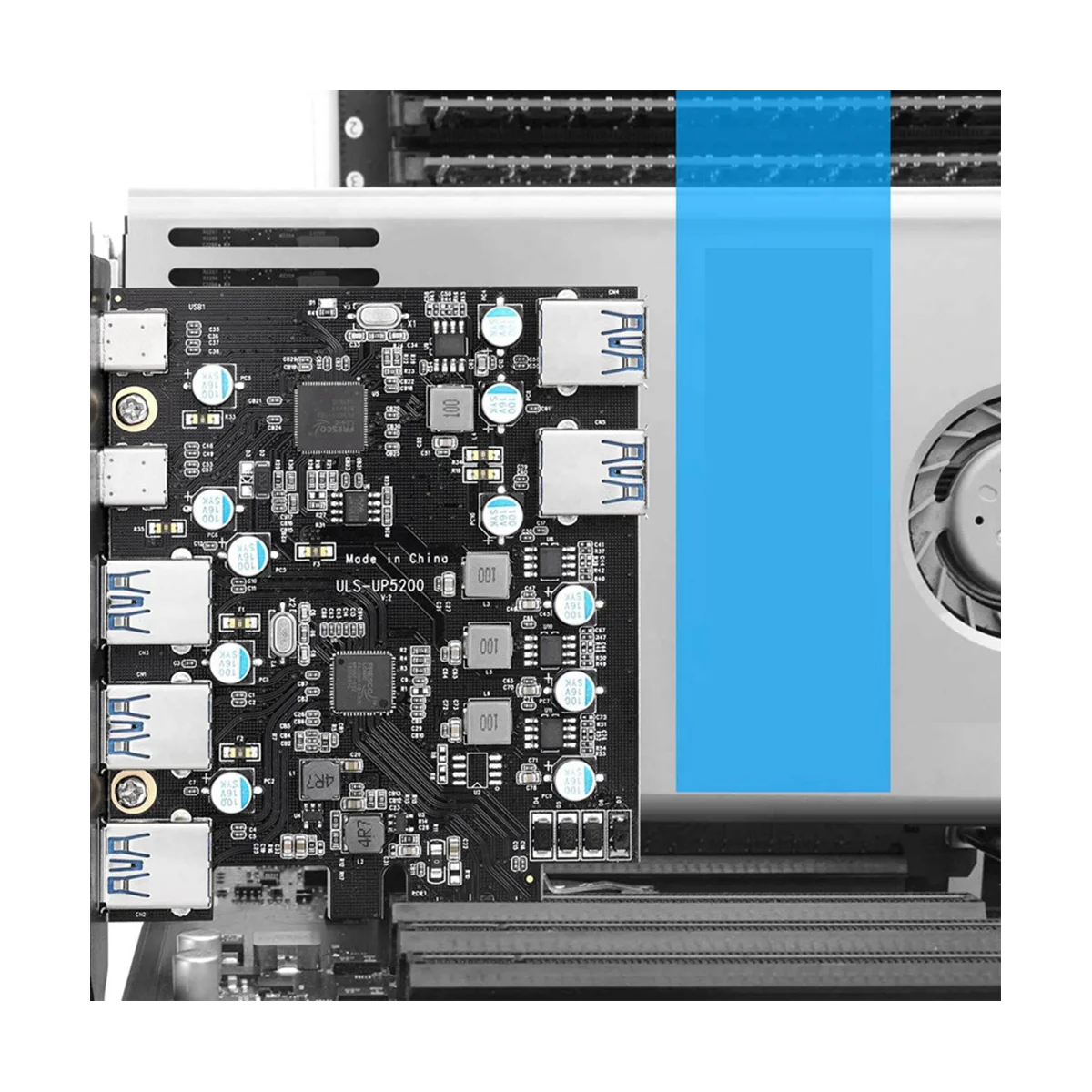 7-Port PCI-E to Type C (2), with 2 Rear USB 3.0 Ports PCI Express Card Desktop PC PCI-E to USB 3.0 Expansion Card