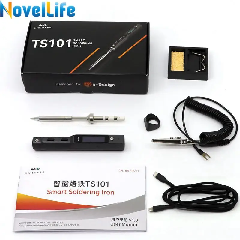 Original TS101 Electric Soldering Iron Adjustable Temperature USB Portable Digital Welding Station 65W Mini TS100 Upgraded 6