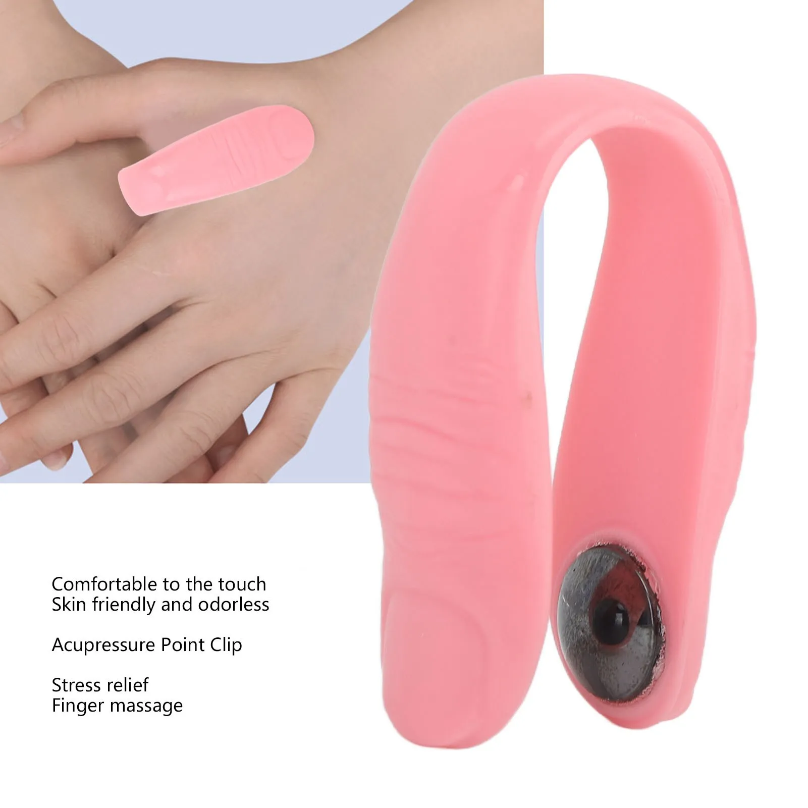Finger massage clip 4pcs Acupressure point clip hand pressure point clip stress reduction wearable magnets headache migraine relief