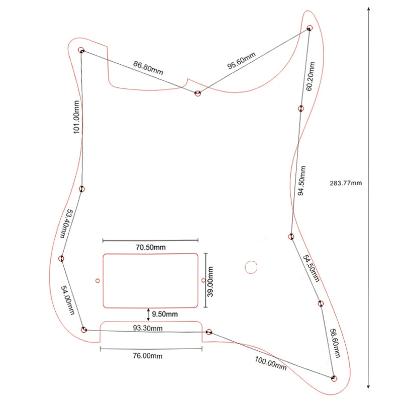 Pleroo Guitar Parts For FD US 11 Mounting Screw Hole Standard Start H PAF Guitar Pickguard With Brige Humbucker No Switch Hole
