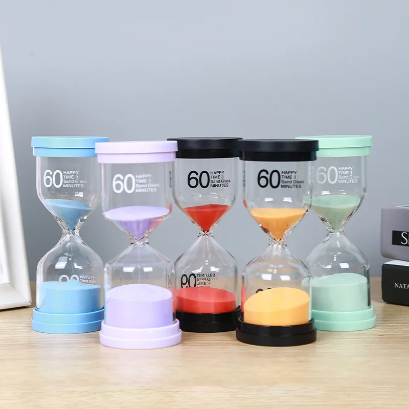 1-60 Minutes Creative Glass Hourglass Timer ABS Safety Drop-Proof Quicksand Bottle Children Eat Brushing Teeth Timer Ornaments