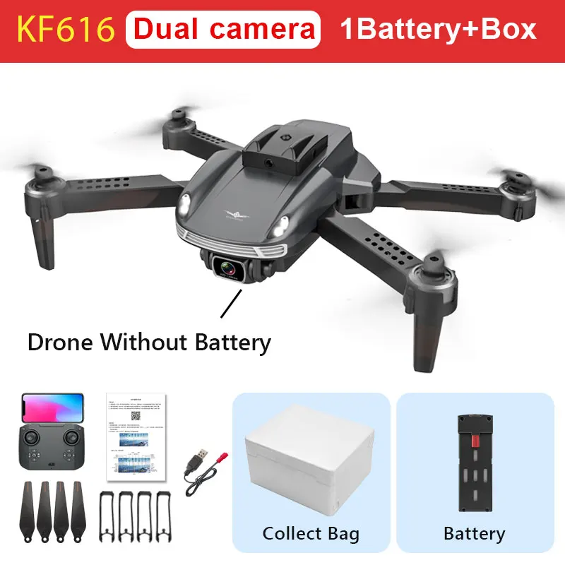 KF616 Drone 4k Profesional 8K HD Dual Camera Dron with Obstacle Avoidance Headless Mode Foldable One Key Return RC Quadcopter remote control helicopter price RC Helicopters