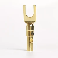 ขั้วต่อสเปดชนิด Y/U โลหะผสมทองแดงแบบไม่มีบัดกรีสำหรับโพสต์ผูกเครื่องขยายเสียงลำโพง 2