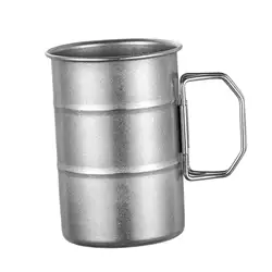 Portable Stainless Steel Coffee Mug with Foldable Handle - Ideal (500ml)