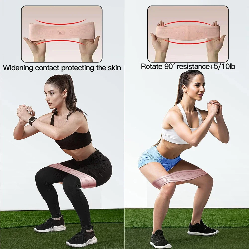 1Pc Silicone Resistance Bands with 4 Resistance Levels Exercise Workout Loop Bands Workout Stretch Bands for Home Gym Yoga