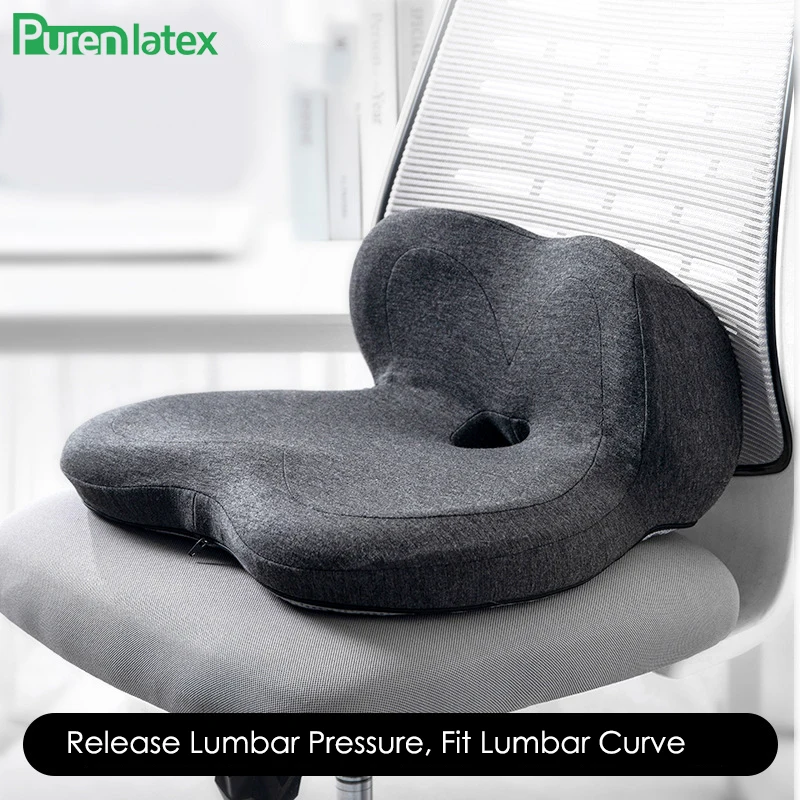 Purenlatex Memory Foam Seat Cushion Lumbar Back Cushion Combo