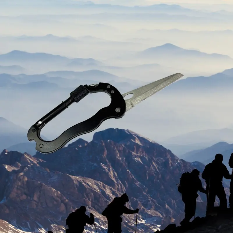 Multi function tool 5 in 1 outdoor multi function mountaineering buckle fast hanging buckle cross screwdriver carabiner bottle opener wine opener