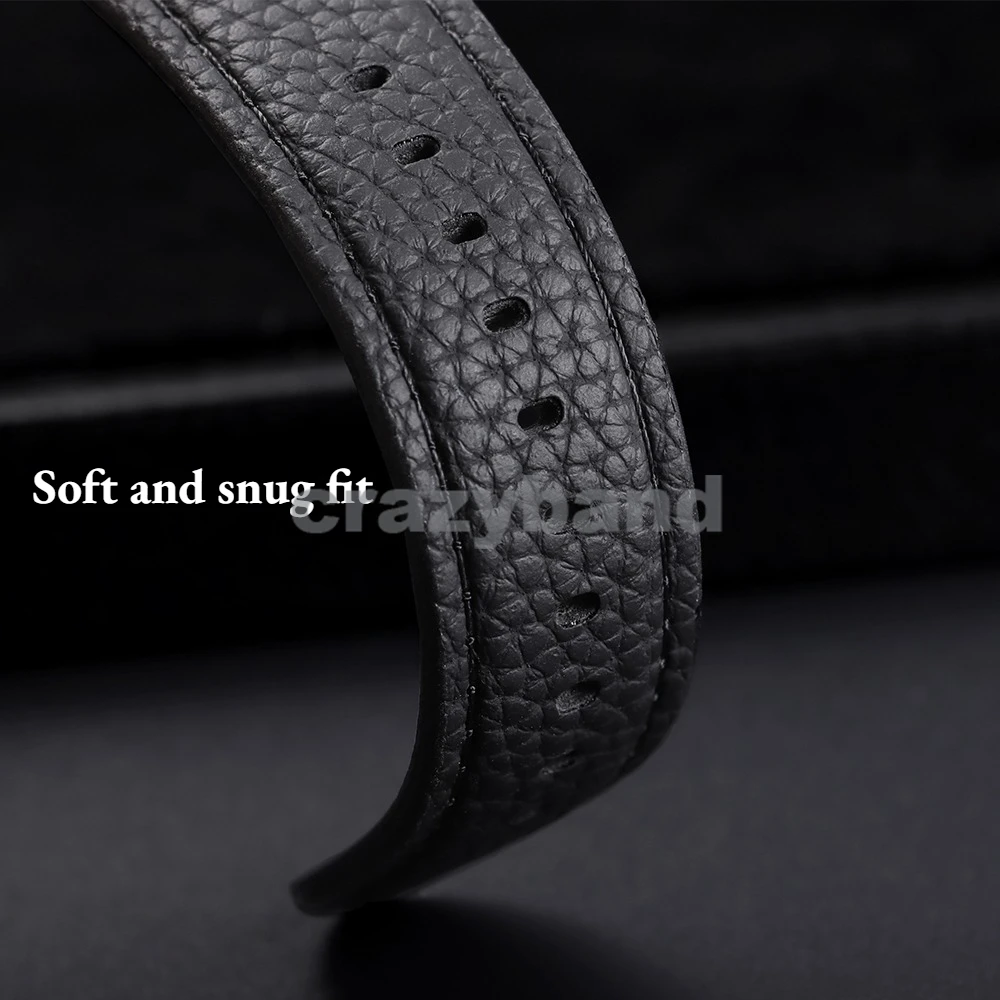 Lychee Pattern Leather Business Band