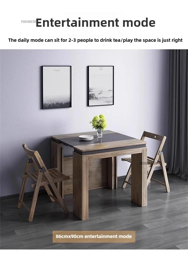 Modern Small Apartment Dining Table Set Nordic Retractable Folding Table High-end Kitchen Furniture Designer Dining Room Sets