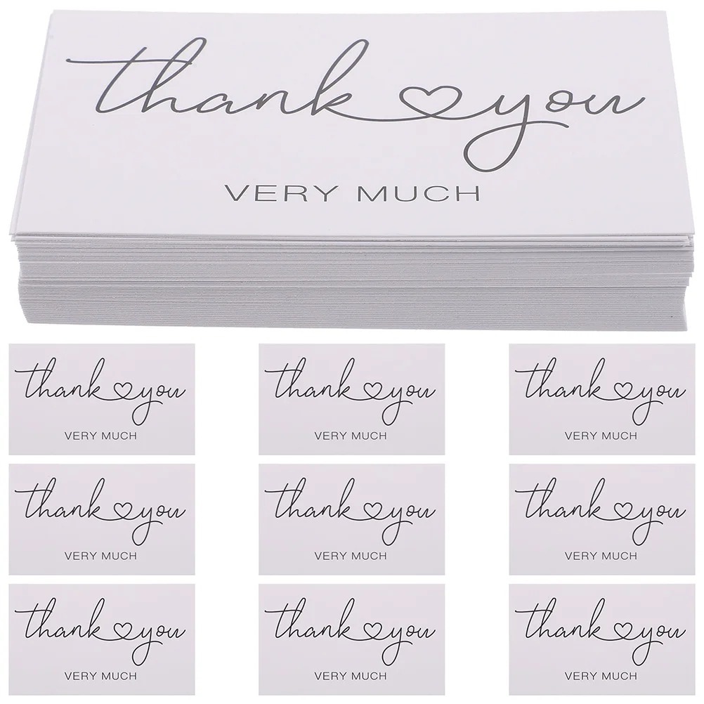 

100 шт., декоративные открытки с надписью «Thank You»