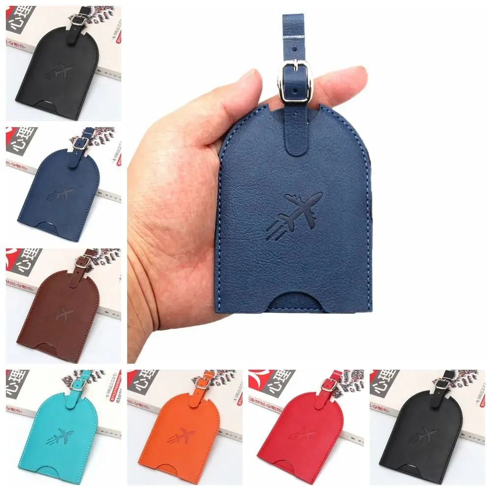 

Push-pull Type PU Leather Luggage Tag Baggage Name Tags Address Label Airplane Suitcase Tag Information Card Boarding Pass