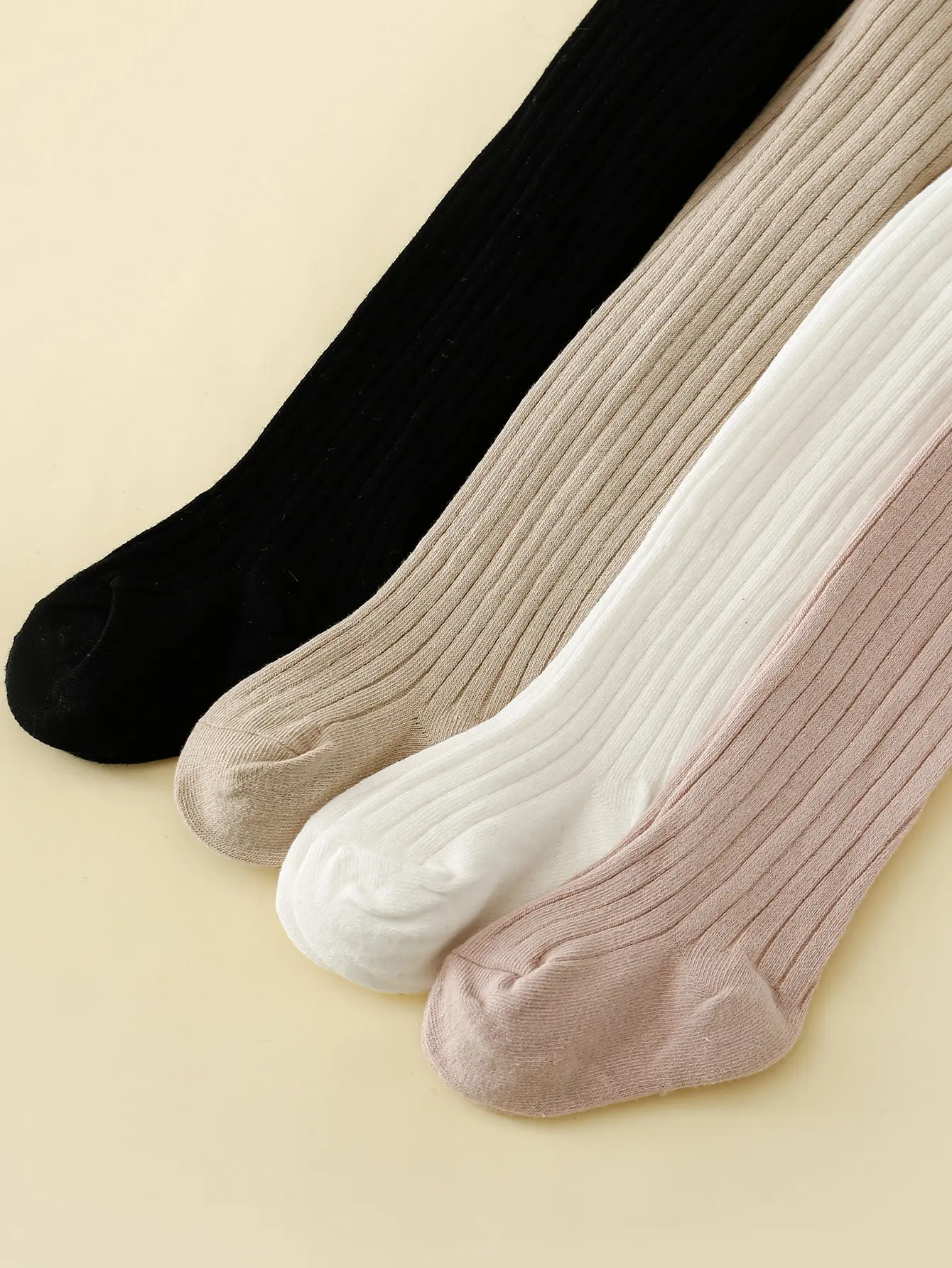 4pairs Toddler Girls Solid Tights 4
