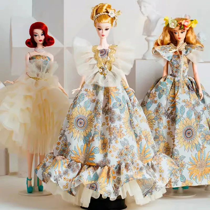 Moda Stampata Abito Da Principessa Gonne Lunghe Ragazza Vestiti Per Bambole Per Bambole 30Cm Babi Blythe Poppy Parker Accessori Per Bambole Giocattoli