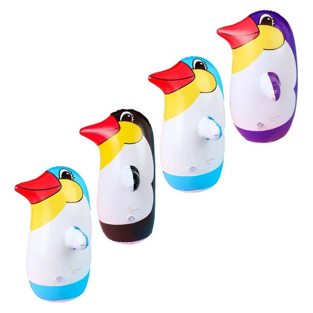 Tumblerpenguin Poly Roly Inflatable Balloon Animal Time Toys Figurine Decor Adorable Baby Creative Foil Chiming Crystal Statue 1