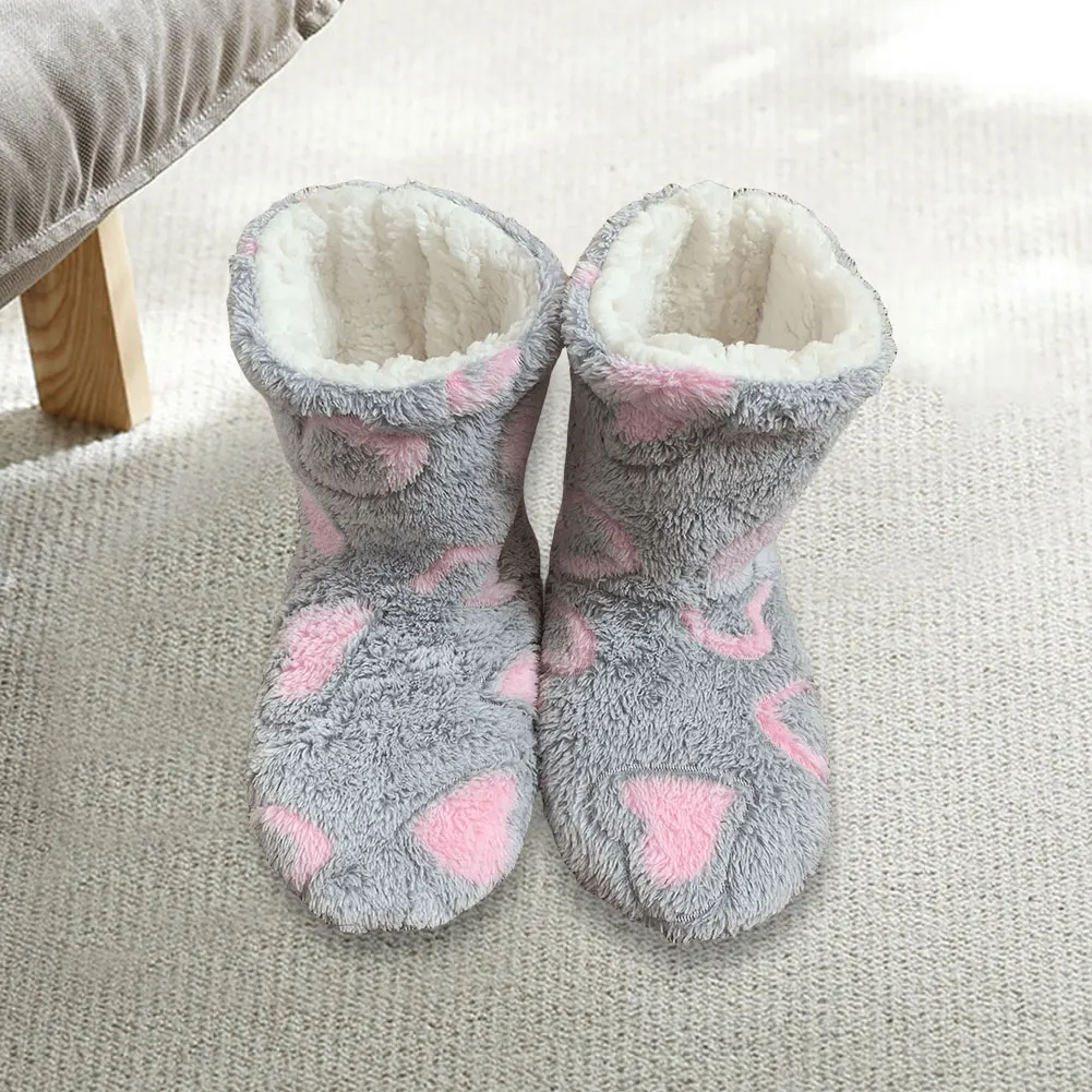 Soft Ankle Boots Non-slip Warm Home Slippers Comfortable Plush Floor Boots Thickened Fluffy Slipper Sock for Autumn Winter 3