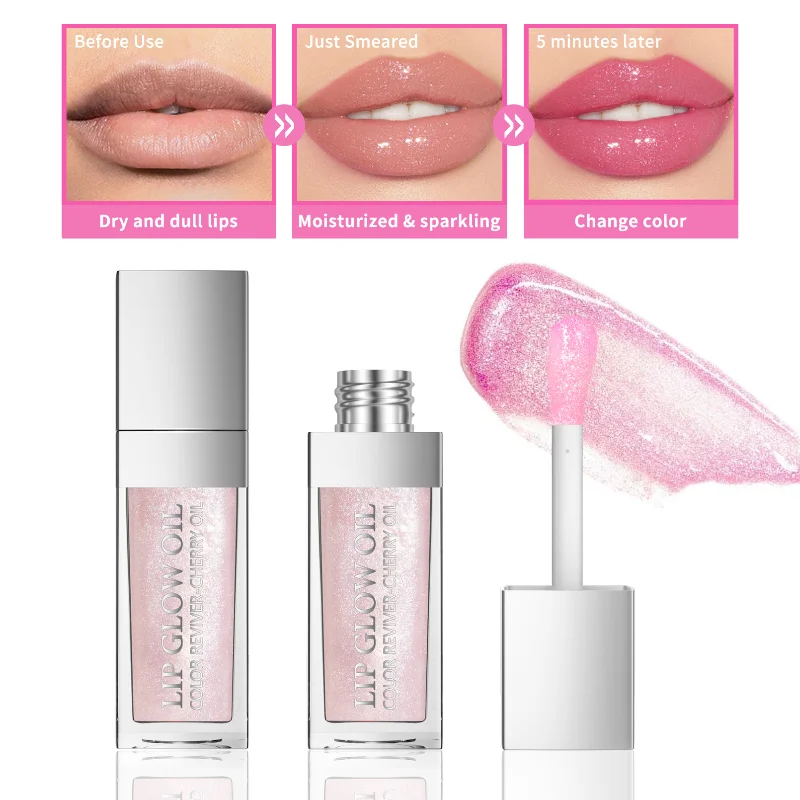 Sext Lip Oil 8ml Cherry Pink Lips Plumper Gloss Hydrating Plumping Lips Coat Tinted Lip Plumper Serum Glow Oil Makeup